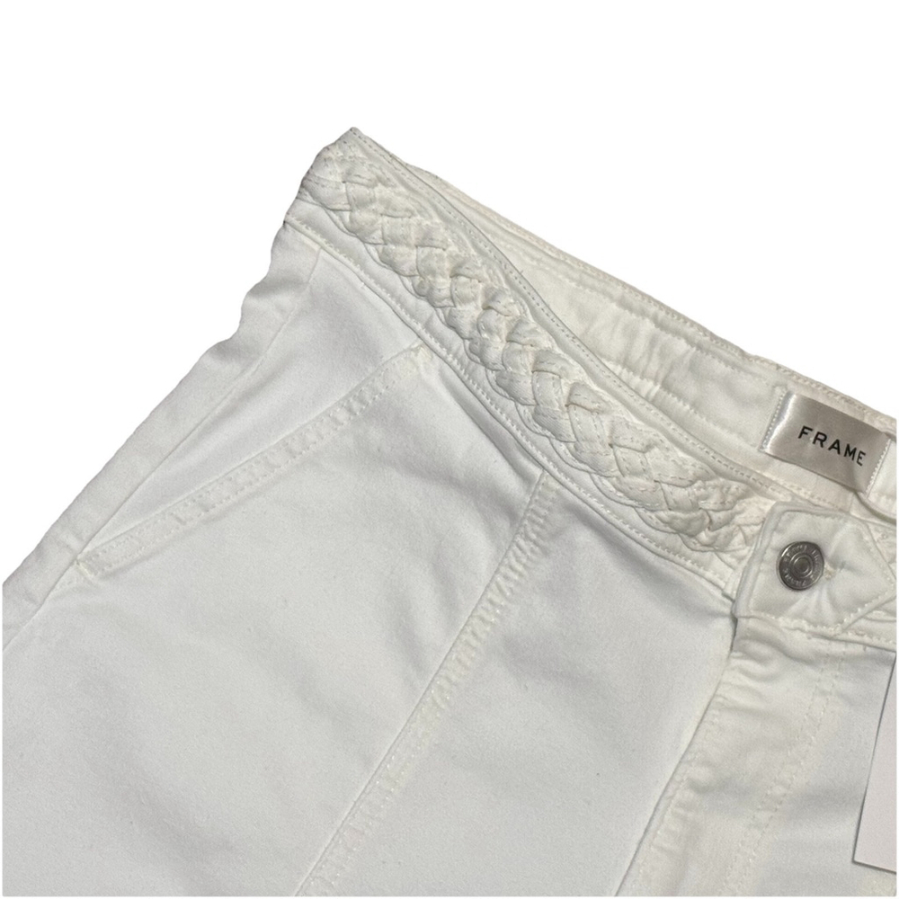 NWT FRAME Braided Wide Leg Jeans Women's Sz:32 White Waist High Rise - Picture 9 of 16